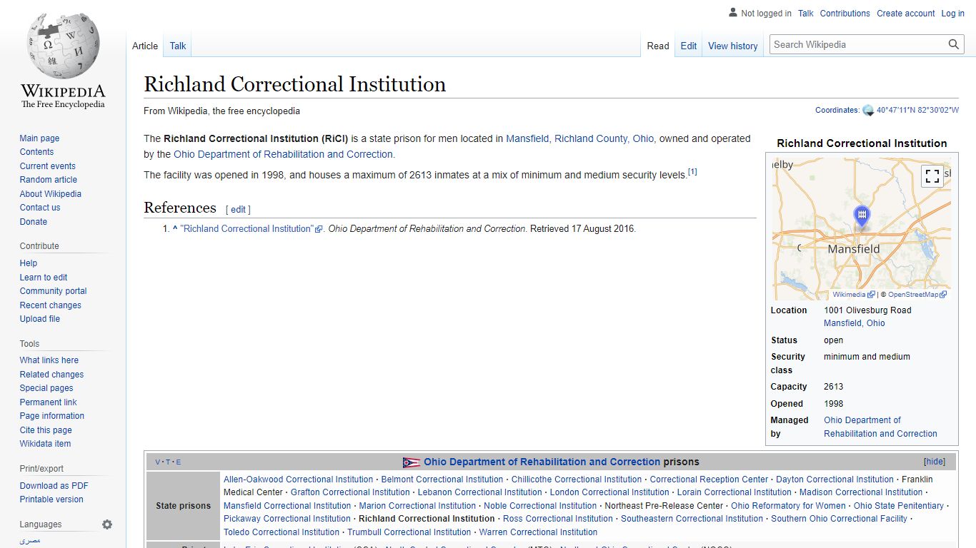 Richland Correctional Institution - Wikipedia